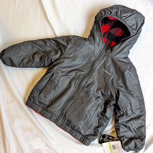 London Fog 4T Hooded Reversible Jacket with Buffalo Plaid Fleece Lining – NWT